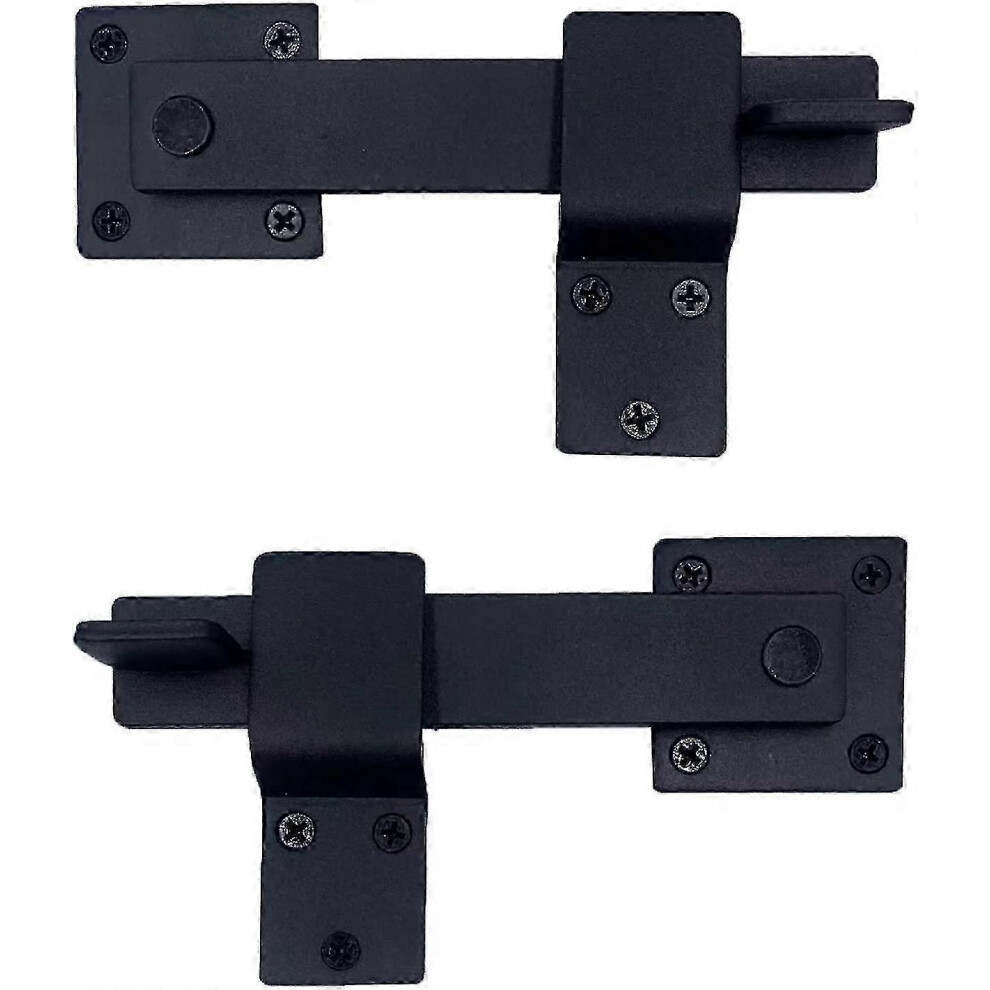 5.5" Heavy Duty Wrought Iron Flip Latch For Wooden Barn Doors & Fences - Black, Enhanced Security 7624176599743