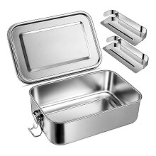 47-oz-Bento-Box, Edelstahl-Lunchbox für Teenager, Metall-Bento-Box mit 2 flexiblen Fächern, 1400-ml-Lunchbox P2025041100806