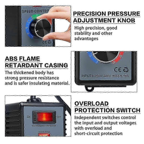 Speed Controller 230V AC Motor Regulator with EU Plug 4000W 2
