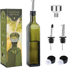 500ml sklenená fľaša na olej s nalievačom Drizzler a lievikom