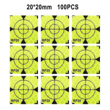 (20x20mm, China) 100 Stück Reflektorfolie, reflektierendes Klebeband, Zielreflektor, Totalstationsreflektor, reflektierender Aufkleber