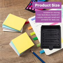Postit Dispenser with Sticky Note Stencil,for 3x3 Inch Self-Sticky Notepad Maker Note Holder Clip with Template