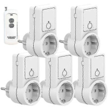 Remote control power outlet for home 5x wireless EU smart plug