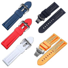 (24 mm, Orange) Silikon-Uhrenarmband für Panerai, 22 mm, robustes Armband mit Stahlschließe und Werkzeug zum Austauschen