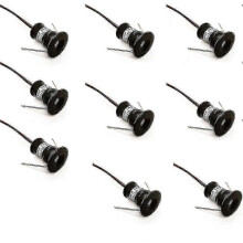 2024 čiernych 9 ks mini 12V 1W teplá biela 3000K LED zapustené bodové svetlá IP65