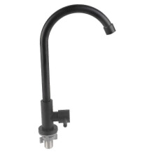 Cold water kitchen tap with matte black finish and 90?? rotation
