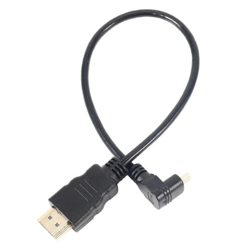 Câble micro-HDMI coudé pour moniteurs Longueur 30 cm, compatible vidéo 4K 1