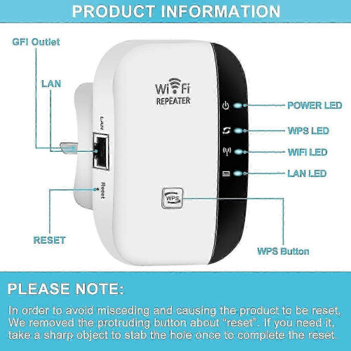 Long-range WiFi repeater for uninterrupted browsing, easy to install 1