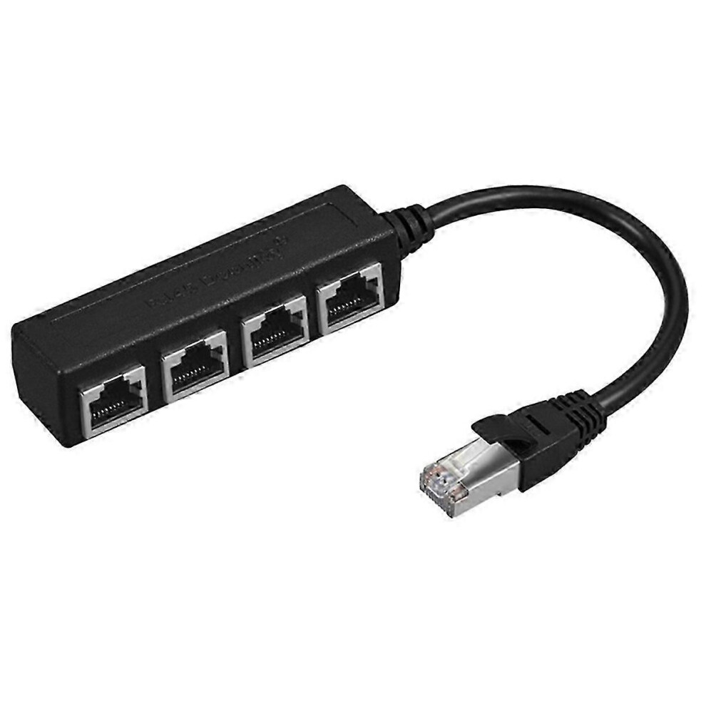 1 To 4 Rj45 Ethernet Splitter Network Cable Adapter For Network Extension In Lan 7624176611438