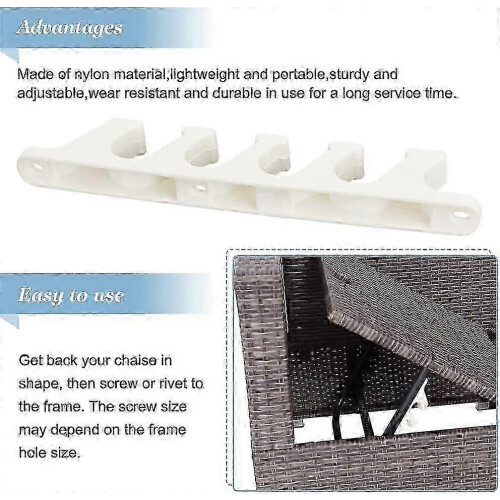 Outdoor Adjustable Brackets for Chaise Lounge 5-Position Replacement 4-Pack 2