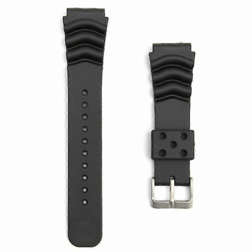 22MM rubber strap for SEIKO DIVER'S watch black replacement band