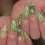 24Pcs Cat-Eye Press On Nails Green Grape Design 10