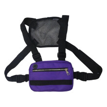 Gilet de pique-nique de camping ext??rieur, pochette, sac ?? dos, 1 pi??ce, violet