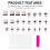 Nude Square False Nails with Black Tip 5