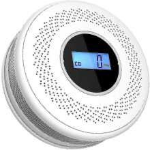 Smoke and carbon monoxide alarm with easy-read display for garage, battery included