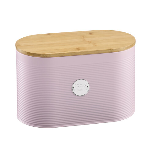 Cooks Professional Cooks Professional Bread Bin, Linen Bag and Bamboo Board Set Pink / Silver