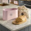 Cooks Professional Cooks Professional Bread Bin, Linen Bag and Bamboo Board Set Pink / Silver 2