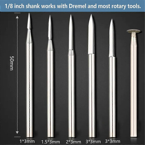 Wood carving drill bits set for rotary tool - 6Pcs engraving accessories 2