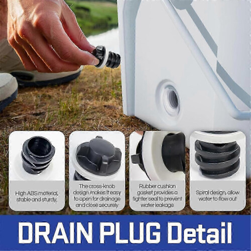 Drain plug set for YETI coolers, 3 pack replacement plugs
