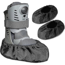 Non-slip recovery boot cover for foot brace - waterproof reusable 2-pack