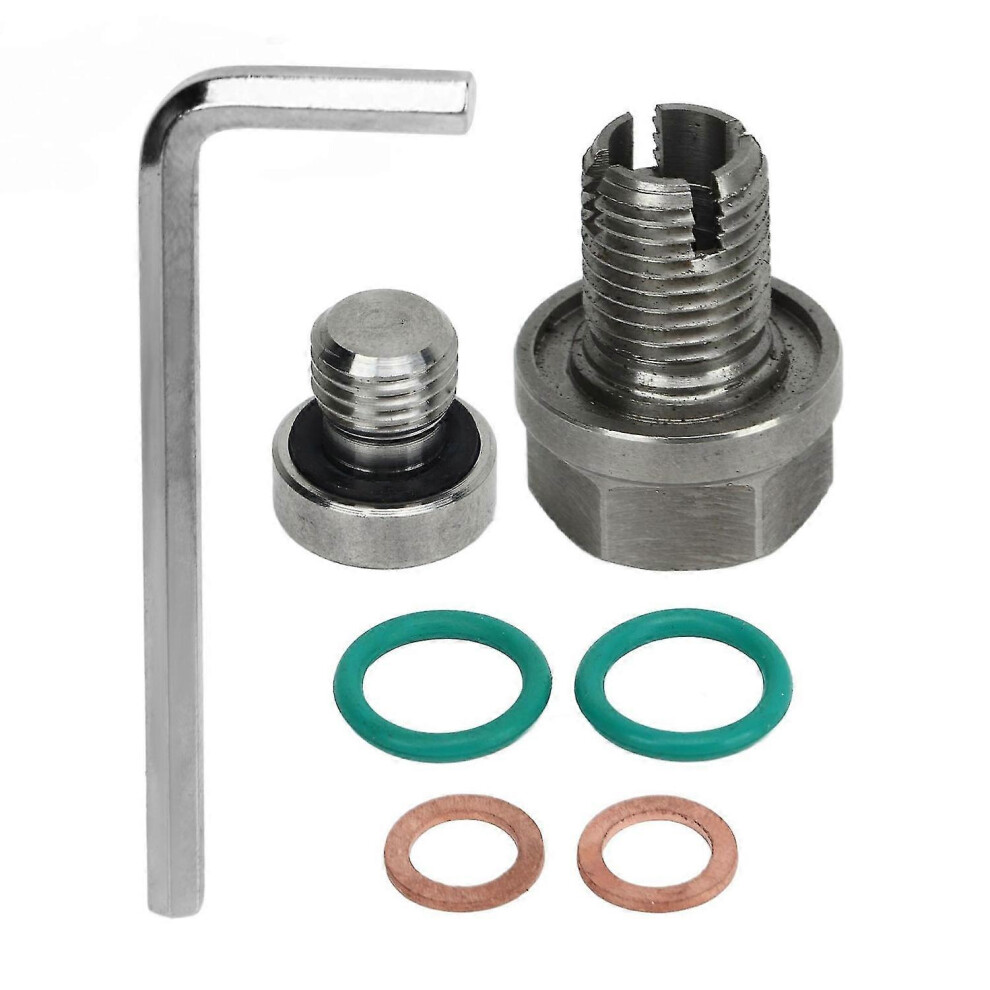(M12.1-1.25X15mm) Oversize Piggyback Drain Plug Stainless Steel Self Tapping Oil Pan Thread Repair Kits With Hex Wrenc 7624176589904