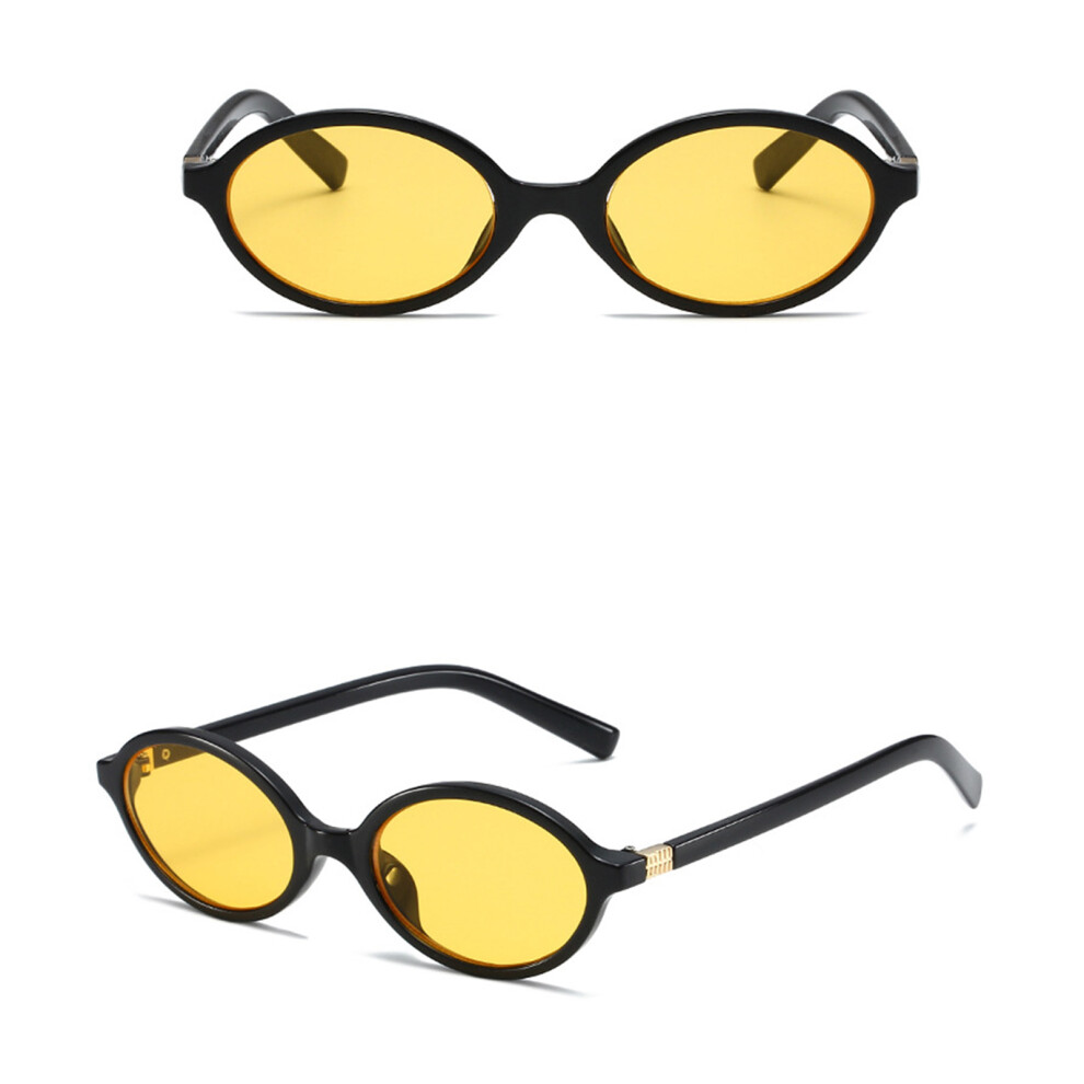 Dachuang Beauty Black/Yellow (Gloss Yellow) Trendy Oval Sunglasses For Women & Men