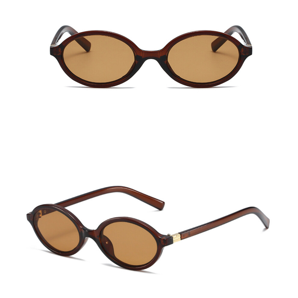 Dachuang Beauty (Deep Tea) Trendy Oval Sunglasses For Women & Men
