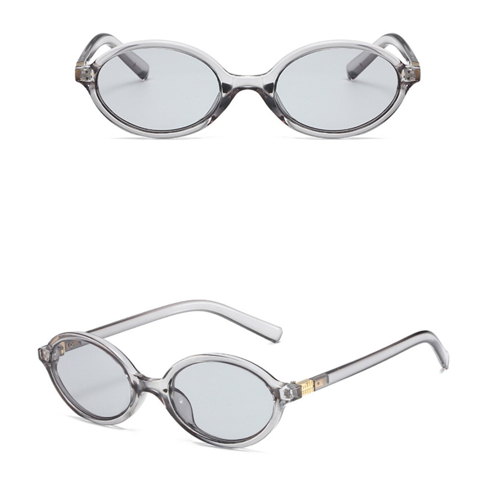 Dachuang Beauty Grey (Translucent ) Trendy Oval Sunglasses For Women & Men