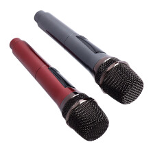 Dual Wireless Mic System 1200mAh Rechargeable Long Range Red Grey