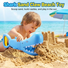 (Large Shark) Kids Beach Toy Set - Crab Pincers & Sand Shovel