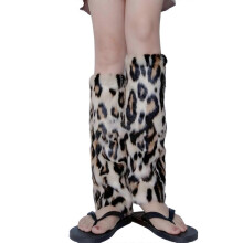Y2K Kunstpelz Beinstulpen für Damen, Winterwarme Pelz Stiefelstulpen, Gemütlich, Weihnachten, Halloween, Party, Cosplay Kostüm 30