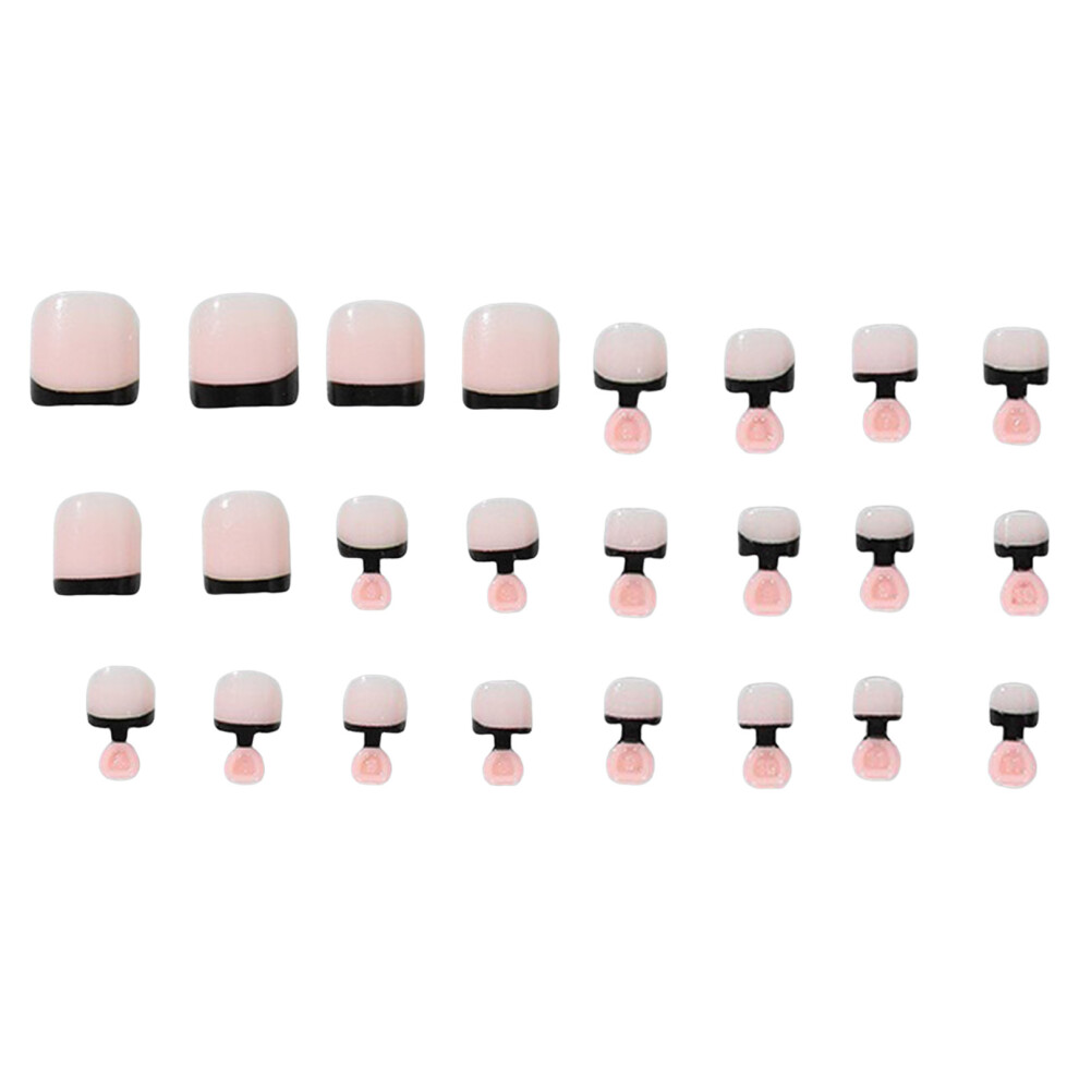 Dachuang Beauty Black Nude Square False Nails With Tip