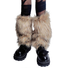 Pluche, harige beenwarmers voor vrouwen en tieners, zachte, stijlvolle winterse grunge laarshoezen voor festivals en thema evenementen.
