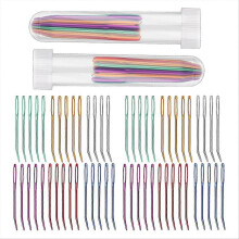 58Pcs Large Eye Curved Tapestry Needle with Tube for Weaving Craft