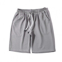 (M, Gris) Short tendance pour homme, pantalon court, facile ?? assortir, s??chage rapide, longueur genou, cordon de serrage