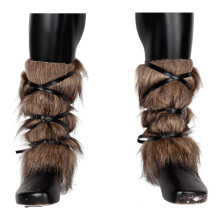 Medieval Furs Leg Warmer Winter Furry Boot Cuffs Fuzzy Shoe Cover Party Costume for Holiday Festival Performances Play Camel leg warmers 40cm