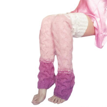 JK Socks Farbverlauf Rosa JK Strümpfe Lockere Strümpfe Slouch Socks Lolita Beinstulpen Locker gestrickte Woll Warme Leggings