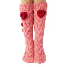 Winter gebreide sokken, kerstkousen, casual effen gebreide kniekousen voor dagelijks gebruik, lange winterkousen, beenwarmers.