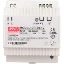 DR-60-12 ehemaliges 12 Volt 5 Ampere Industrielles Din Rail Netzteil 220V Ac zu 12V Dc Netzteil (1