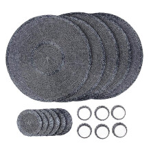 ? Set of 12 Glass Beaded Placemats, Coasters and Napkin Rings