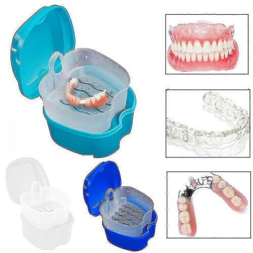 Denture Case Orthodontic Dental Retainer Box False Teeth Storage Container Denture Cleaning Box 1