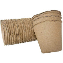 Juego de 100 macetas biodegradables para plantas de jardín, color marrón.