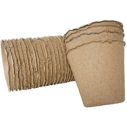 Set di 100 vasi biodegradabili per piante da giardino marrone