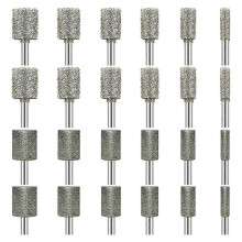 Stone Carving Set Diamond Grinding Bit Compatible with for Dremel, 50Grit 24PCS Polishing Kit Diamon