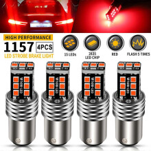 bombillas LED rojas estroboscópicas intermitentes 1157 para luces de freno, posición y estacionamiento.