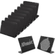 Mini krijtbordjes met vloeibare krijtstift, kleine houten krijtbordetiketten met standaardjes, plaatskaartjes