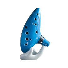 12-gaats alt-C Zelda ocarina, keramische fluit, blaasinstrument met muziekboek, draagkoord en displaystandaard, muzikaal cadeau