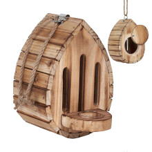 Casa de mariposas de madera y comedero para jardín, hotel colgante para insectos con sistema de montaje mediante cuerda.