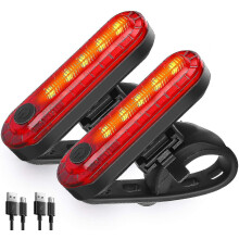 2 Pack Bike Tail Light Led Usb oplaadbare veiligheidswaarschuwing