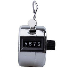 4 Digit Counting Manual Hand Tally Number Counter Clickers Mechanical(silver)(1pcs) -e